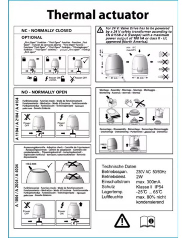 Terminė pavara M30x1,5 NC Actuator 1