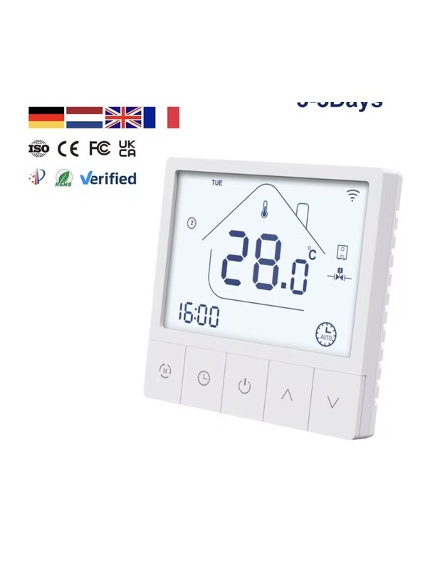 Išmanus laidinis potinkinis patalpos termostatas WIFI SMART 5