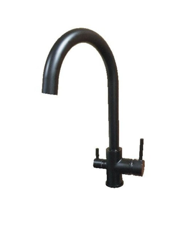 Juodas maišytuvas su jungtimi geriamajam vandeniui RO sistemoms KR11BL